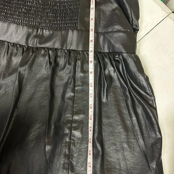 Lane Bryant Size Faux Leather Peplum Top Black Liquid Bustier Convertible Straps - Picture 10 of 12